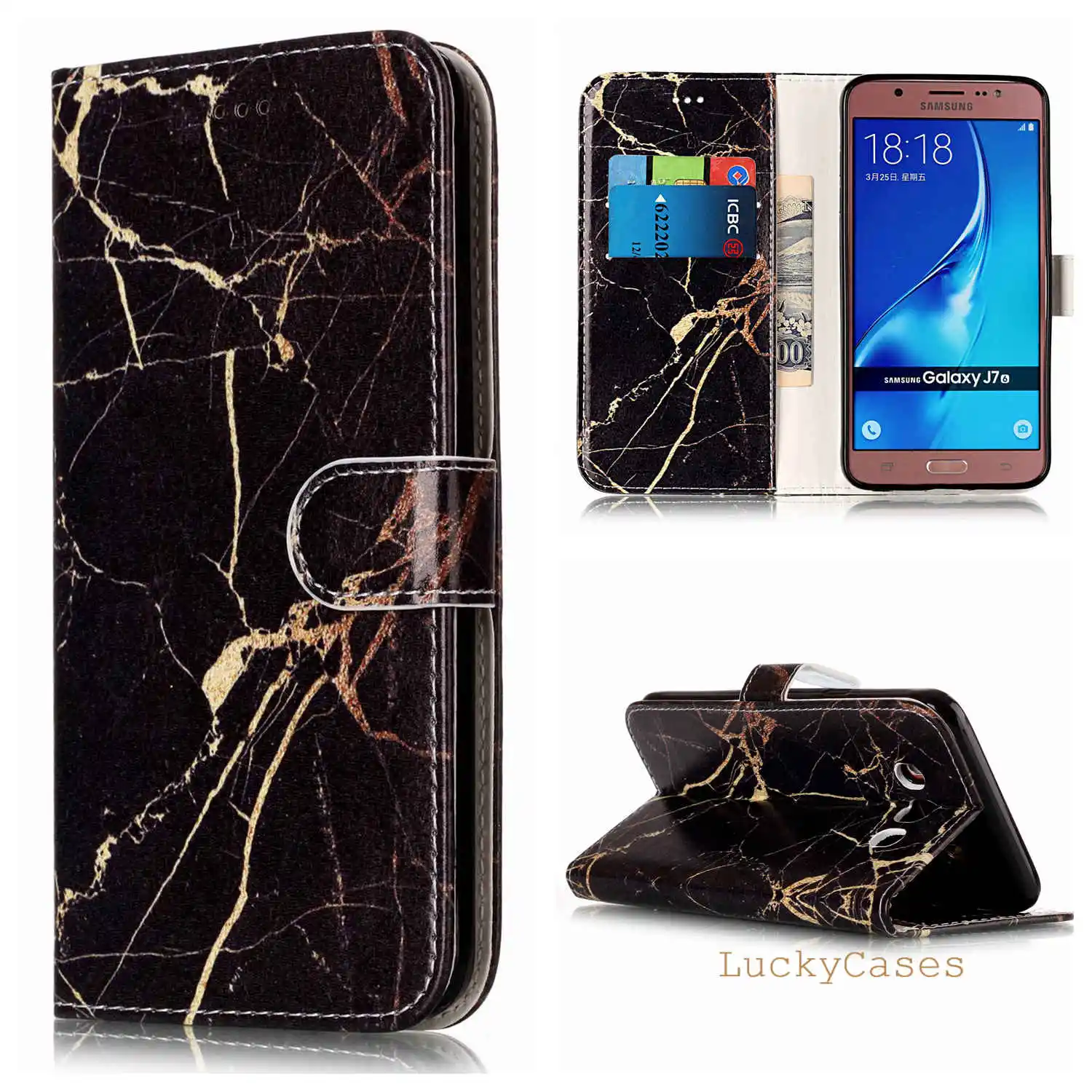 

for Samsung J710 J7 2016 Phone Cover Marble Texture Leather Wallet Flip Phone Case for Samsung J710 J7 2016