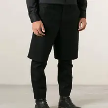 Европейские и американские демисезонные повседневные штаны больших размеров из двух предметов черные мужские брюки из двух предметов 27-40