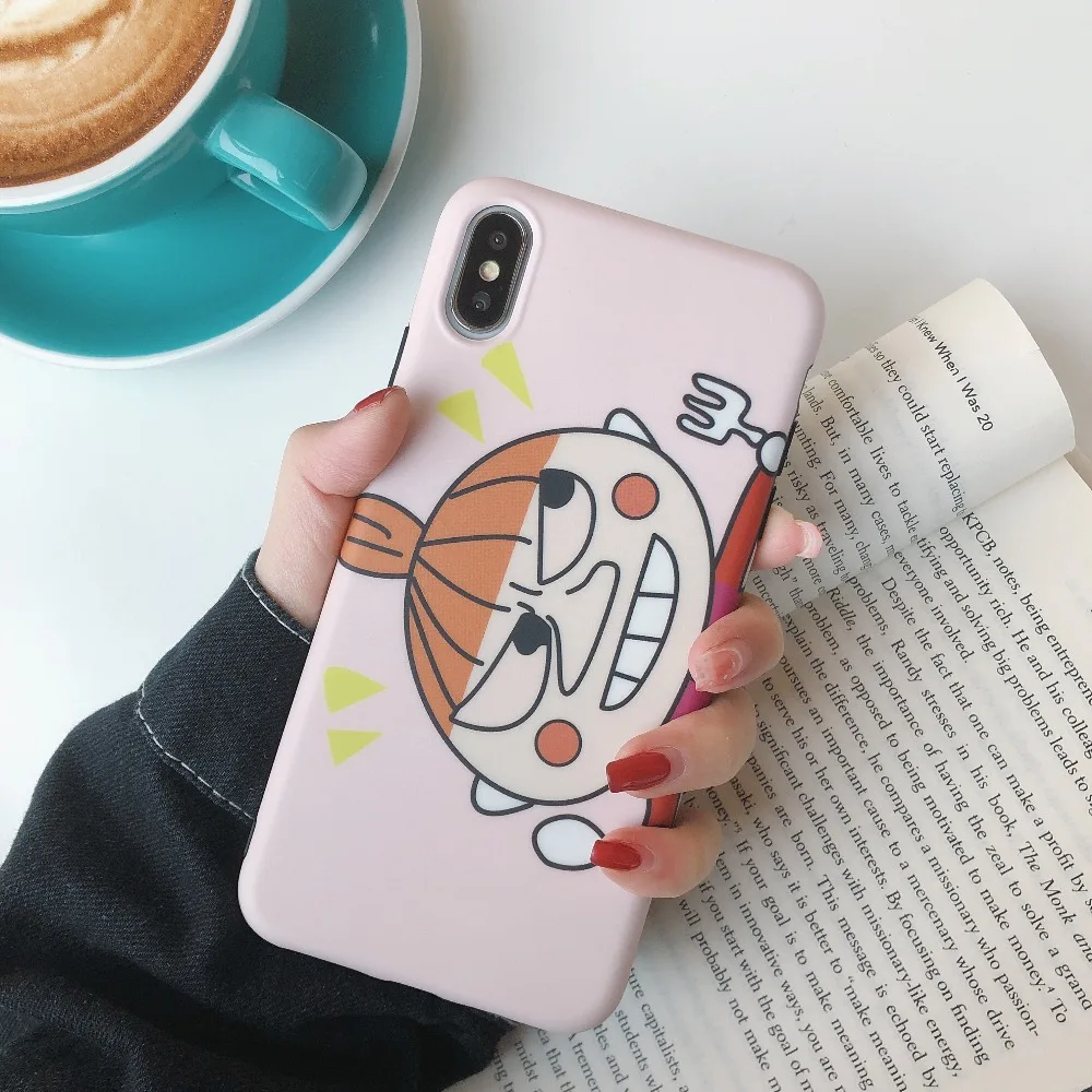 Angry Girl Boy For iPhone xs Case Cute Xs max Xr High Quality Phone Cases For Funda iPhone 7Apple 7plus 6s 8 Telephone Accessory