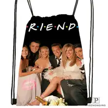 Custom friends_complet Drawstring Backpack Bag Cute Daypack Kids Satchel (Black Back) 31x40cm#2018611-2(10)