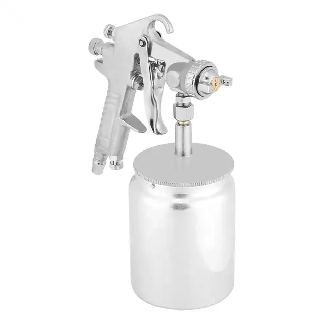 WALFRONT 1.5mm Pneumatic Spray Tools Nozzle 600CC Bottom Feeding Mode Air Paint Spray Tools Pneumatic Tool Portable