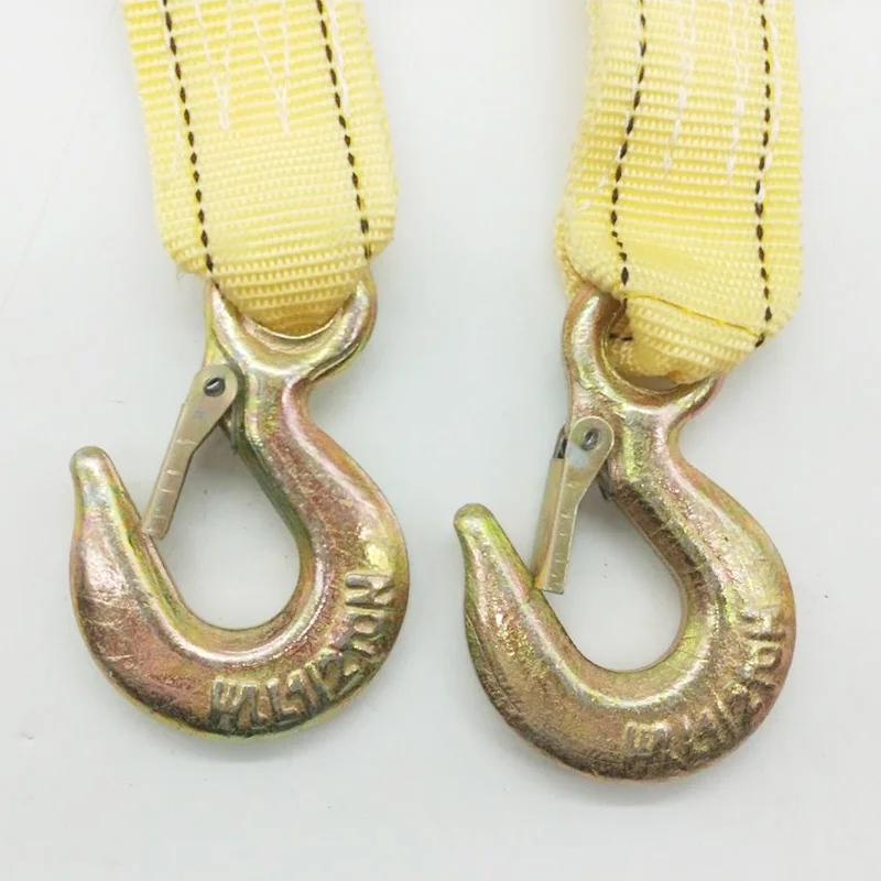 4Ton 4 متر سيارة سحب حبل سحب كابل حزام سحب سحب حبل مع السنانير ل الثقيلة سيارة الطوارئ سيارة سحب حبل