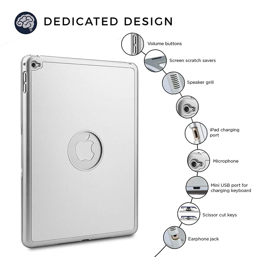 Bluetooth для IPad Air 9 7 Беспроводная клавиатура чехол Apple 2018 6th новый iPad цветной