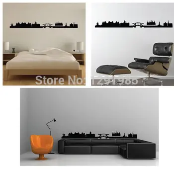 

Unique Amsterdam Netherlands Skyline Wall Sticker Home Decoration Vinyl Decals Wall Art Pvc Room Decoration Wallpaper