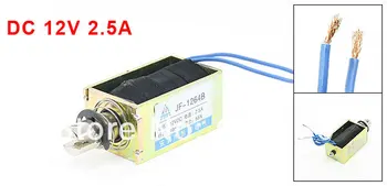

JF-1264B DC 12V 2.5A 10mm Stroke 55N 5.5Kg 12LB Force Push Pull Type Open Frame Solenoid Electromagnet