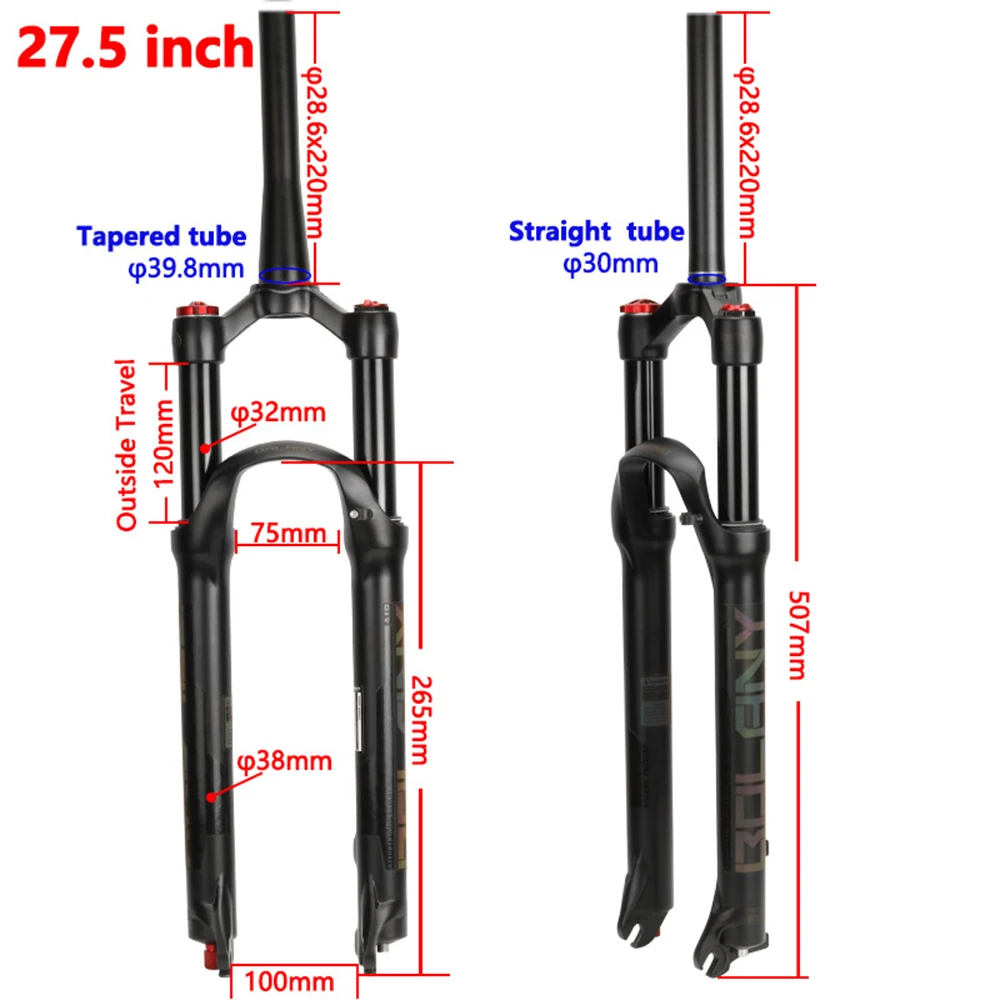 Bolany Магний горный велосипед из сплава Вилка 26er 27,5 er 29er дюймовый воздушный масляный демппонг диск конический прямой трубопровод контрил передняя вилка