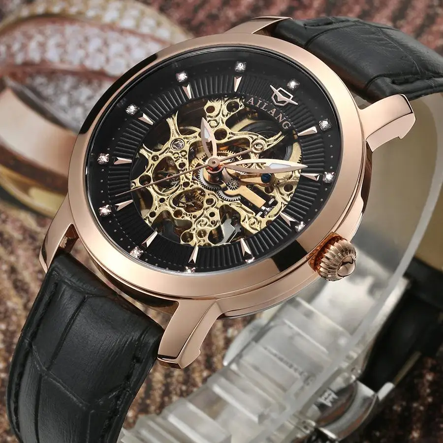 Часы наручные AILANG Мужские автоматические с кристаллами 100% 316L|reloj brand|reloj relojreloj watch |