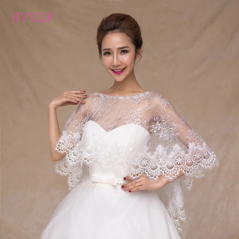 Buy Elegant Boat Neck Wedding Bolero Lace Appliques