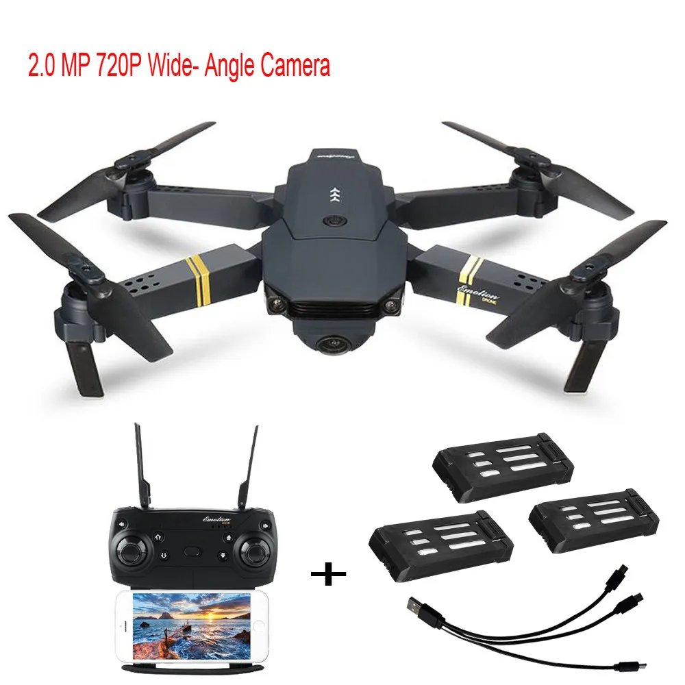 

E58 2MP w/ 720P Camera WIFI FPV Foldable Selfie Drone RC Quadcopter RTF + 1 Cable & 3 Batteries