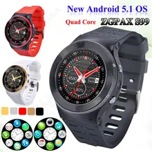 Free shipping ZGPAX S99 3G HD Smartwatch Android 5 1 1 33 inch 1 3GHz Quad