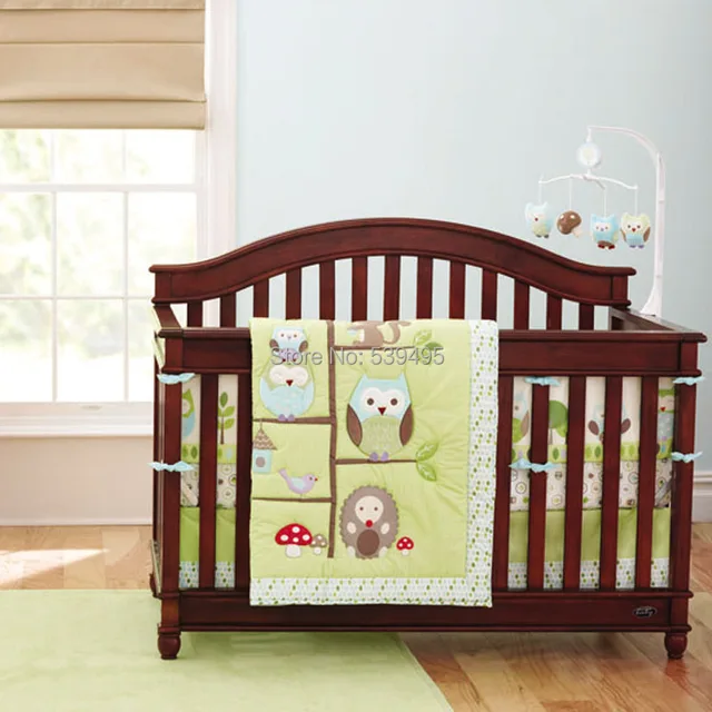 7 Pcs Baby Crib Bedding Cute Owl Design Cot Infant 7 Pcs Baby Crib Bedding Cute Owl Design Cot Infant Nursery