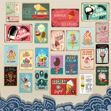 Американский металлический плакат с мороженым домашний клубничный оловянный знак для гостиной кухни конфетный магазин настенная доска домашний декор YD011