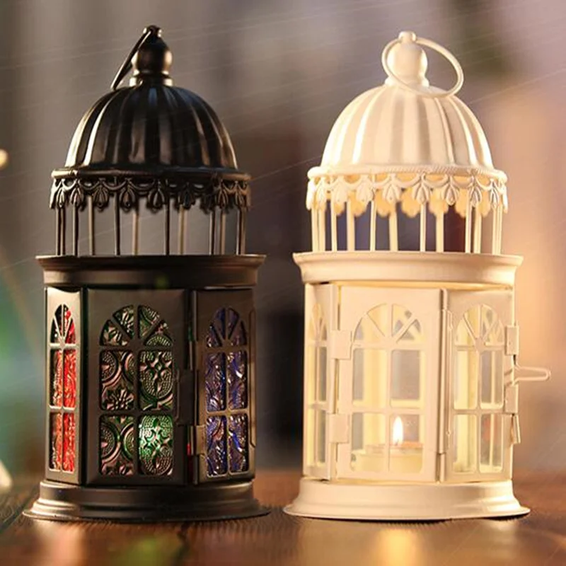 Metal bird cage candle holder decorative Moroccan Hanging Lantern