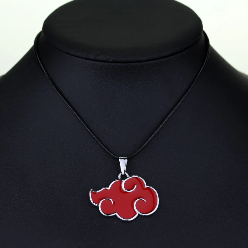 Аниме-персонаж Наруто Akatsuki Red Cloud Logo ожерелье Uchiha Obito Itachi металлические ожерелья с подвесками для фанатов фигурка игрушка; подарок