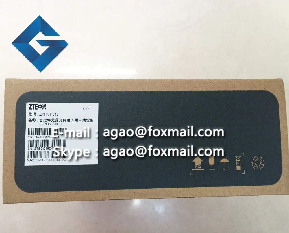 Оригинальный Новый ZTE GPON ONU ZXHN F612 с 2 портами lan + 1 голосовым портом протоколы SIP|gpon