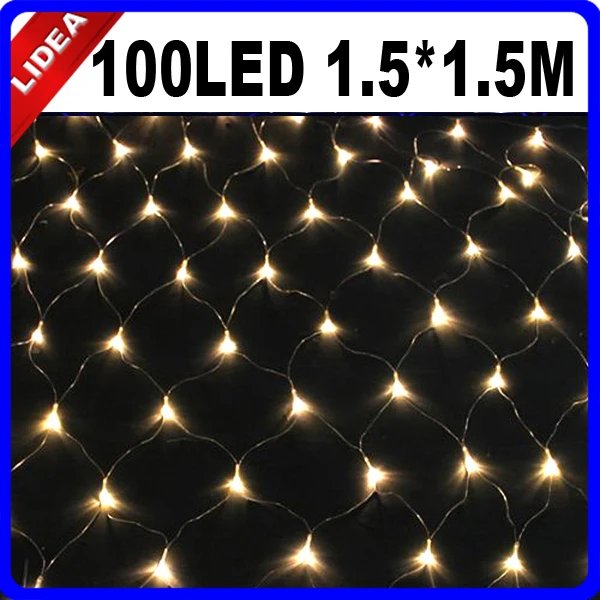 

1.5*1.5M 100 LED Garden Wedding Party New Year Net Mesh LED Christmas Decoration Outdoor Fairy Garland String Light CN C-23