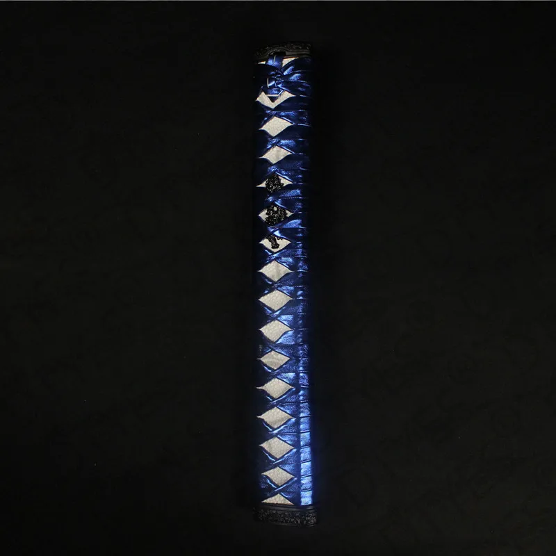 Прямая древесина Tsuka имитированный белый луч кожи и сплава Кашира Fuchi Menuki для японского самурая меч ручка Ts01-Ts33