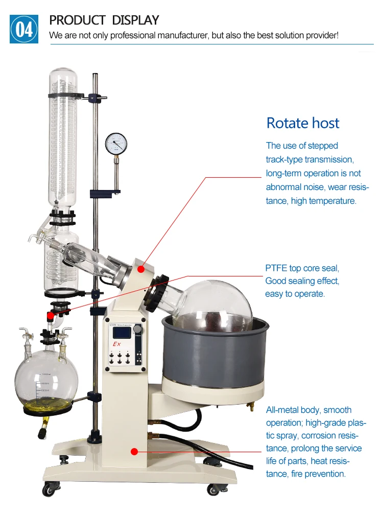 20L лабораторный роторный испаритель стеклянный подъемник мотора роторный Испарительный аппарат с цифровой водой и масляной тепловой ванной