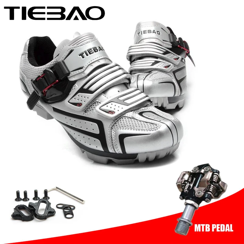

TIEBAO cycling shoes sapatilha ciclismo mtb add spd pedal Mountain Bike Bicycle Equipment Self-locking TPR PU Shoes men sneakers