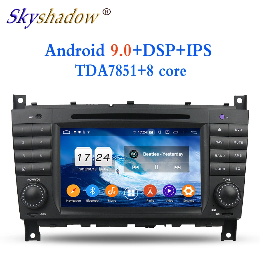 Perfect HD TDA7851 4*50W Android 9.0 4GB RAM 32G Car DVD Player Wifi BT 4.2 RADIO GPS Glonass map For Benz W203 W467 W209 W219 2010 2011 3