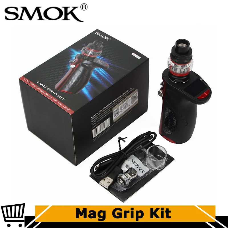 

Original Smok Mag Grip Kit 85W Mag Box Mod with 5ML TFV8 Baby with Baby V2 S1 S2 Coil Electronic Cigarette Vape Vaporizer