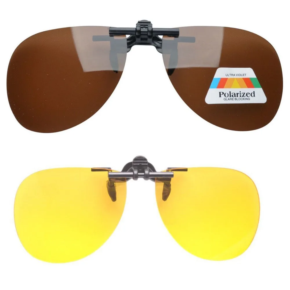 F10 день-ночь 2 пары Valupac клип на флип солнцезащитные очки 60 мм X 50 мм