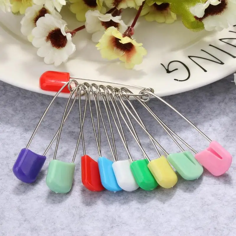 Stainless Steel Brooch Holder Safe Secure Clips for Infant Kids Bib Towel Nappy DIY Sewing Tool vanpower 100Pcs Safety Pins for Baby Diaper 40mm 