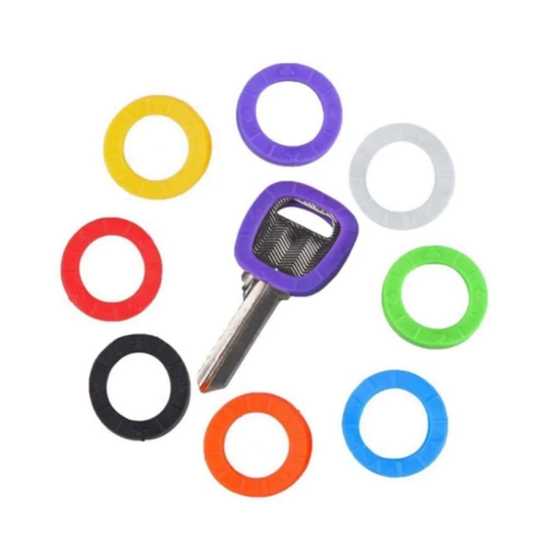

9pcs Silicone Bright Colors Key Case Key Rings Key Case For Car