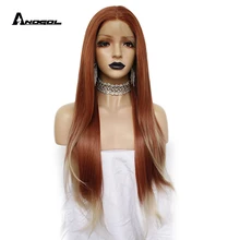 Best Price ANOGOL 350 Auburn Copper Red Long Straight Middle Part Synthetic Lace Front Wig For Black Widow White Women Natural Hair Wigs Best Price ANOGOL 350 Auburn Copper Red Long Straight Middle Part Synthetic Lace Front Wig For Black Widow White Women Natural Hair Wigs