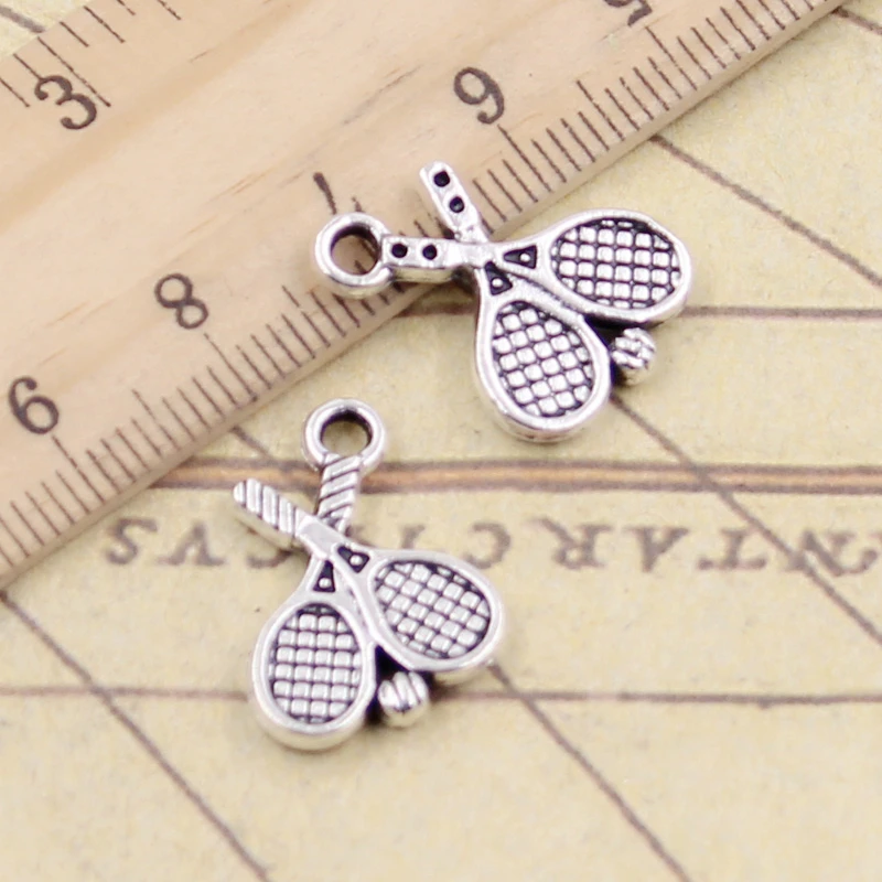 

20pcs Charms tennis racket 18x14mm Antique silver color Pendants Making DIY Handmade Jewelry Factory Wholesale