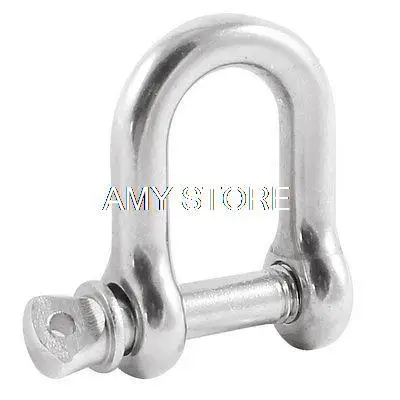 

Stainless Steel U Loop 1/6" Screw Pin Anchor Chain D Shackle Silver Tone M5