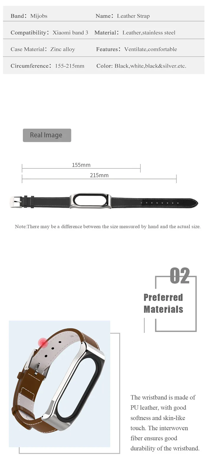 Mi jobs mi band 3 браслет ремешок из натуральной кожи для Xiaomi mi Band 3 Безвинтовой ремешок на запястье Smart Band заменить