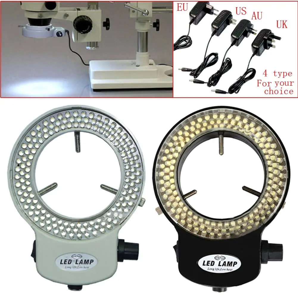 Регулируемый 144 светодио дный прочное кольцо свет лампы подсветки для промышленности стерео микроскоп Камера Лупа AC 100~ 240 В