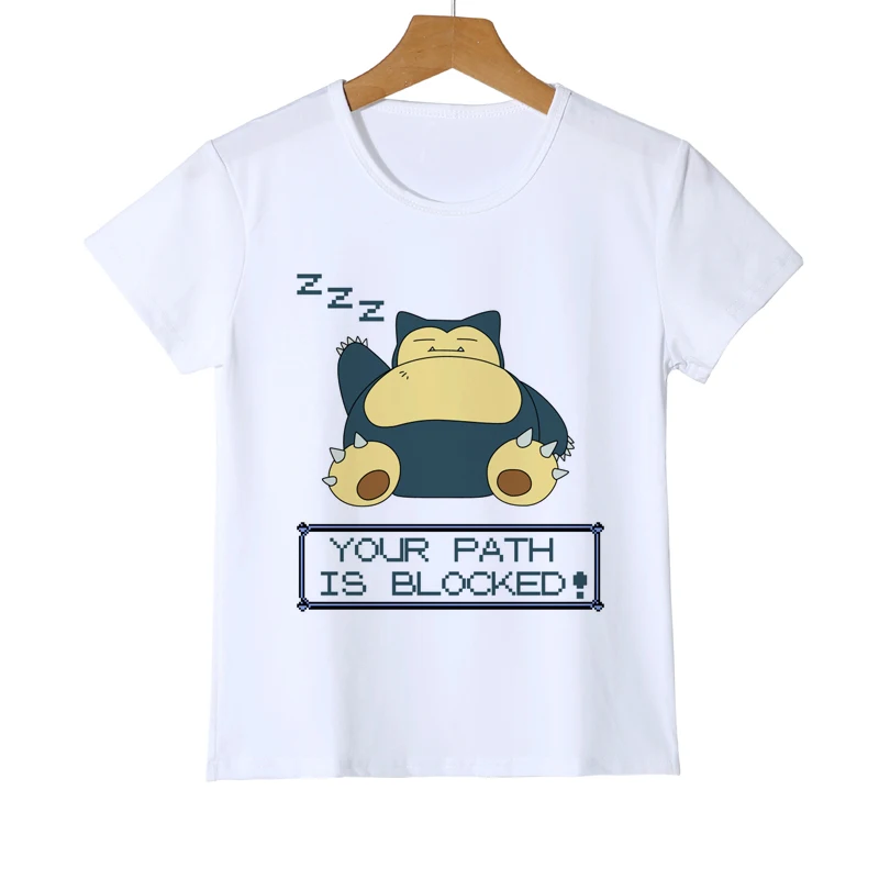 

Fashion Pokemon New Design Funny Cool Girls T-shirt Pikachu Kids T Shirt Short Sleeve Anime White Printed Tshirt Boys Tee Z18-7