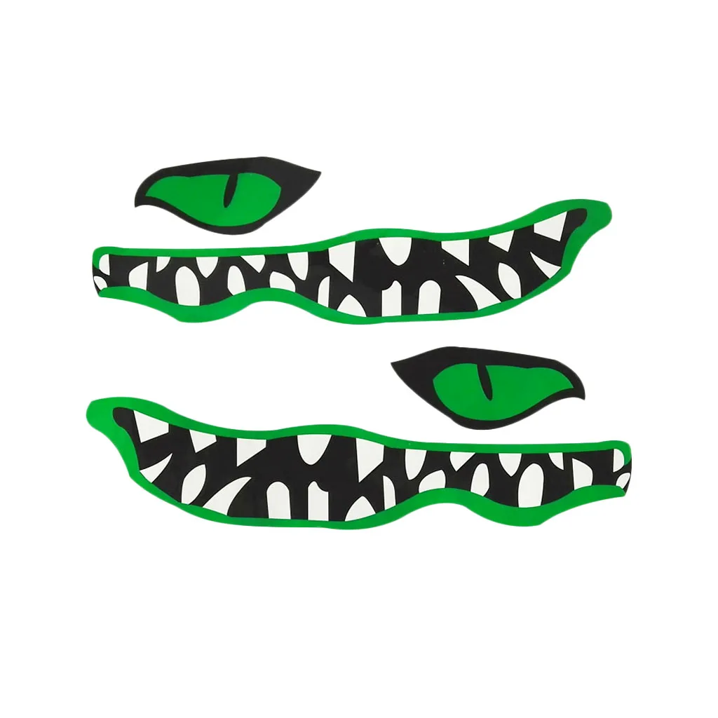 New Vinyl Decal 1 Pair River Monster Mouth & Eye Decal Stickers for Kayak Canoe Boat Car Truck Yaht Dinghy Window Decoration