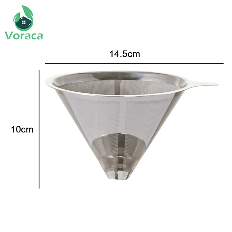 Reusable Kitchen Stainless Steel Coffee Filter Pour Over Coffee Funnel Brew Drip Tea Filters Metal Mesh Basket Tool Coffeeware Reusable Kitchen Stainless Steel Coffee Filter Pour Over Coffee Funnel Brew Drip Tea Filters Metal Mesh Basket Tool Coffeeware