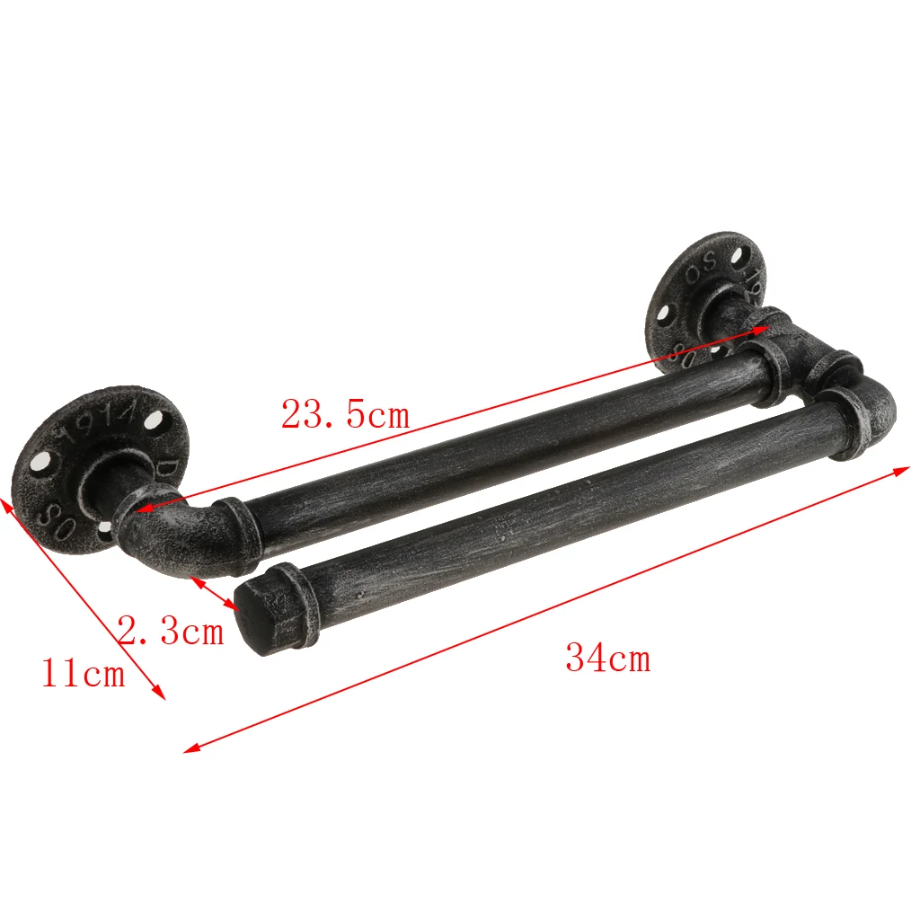 Industrial Style Black Towel bar Stemware Glass Rack Holder Rail Under Cabinet Wall Shelf Hanger 3-4Pcs Glasses Holder Hanger 