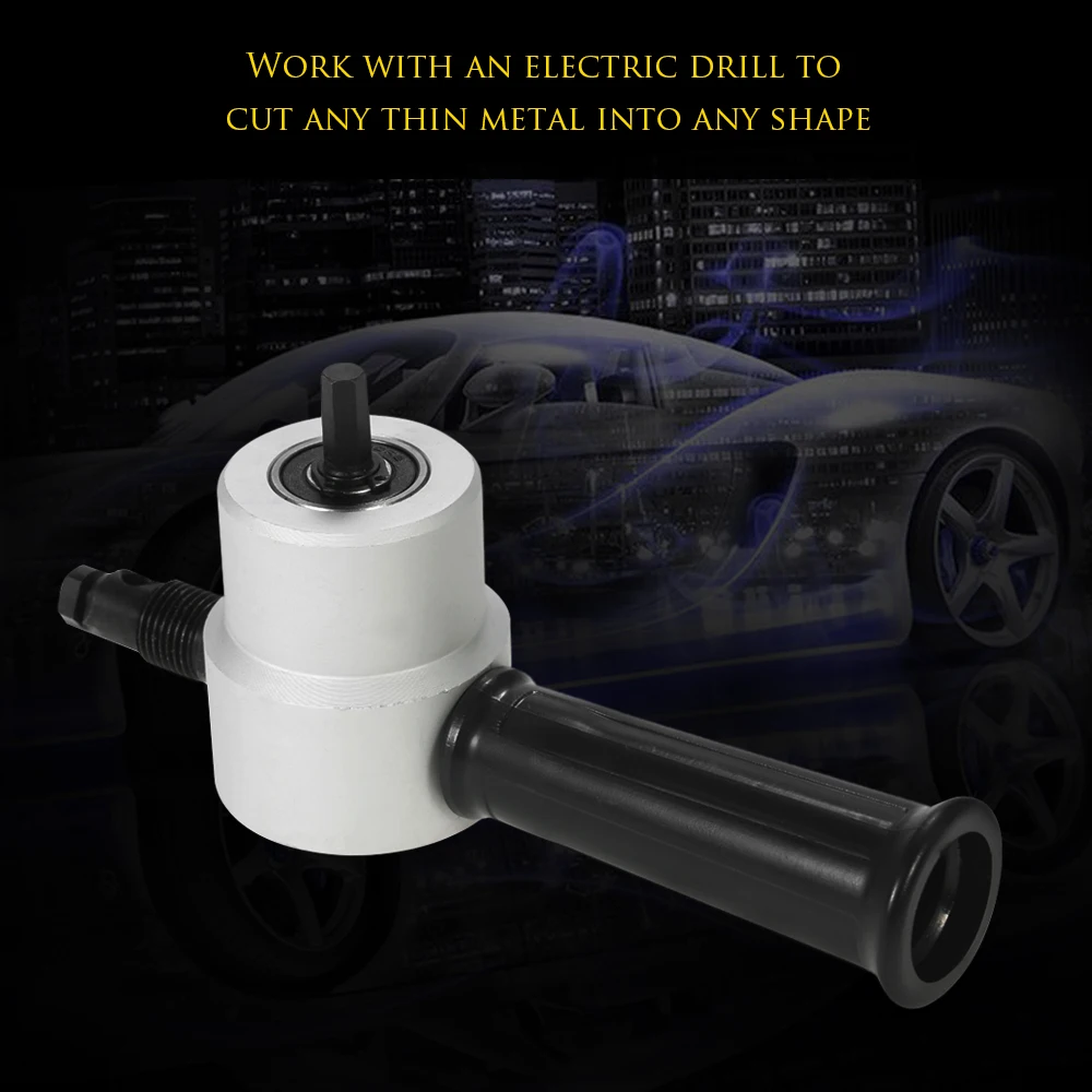 

Adjustable Drill Attachment Cutter Pole Accessory for Double Heads Metal Cutting Sheet Nibbler Saw Cutter Parts 360 Degree
