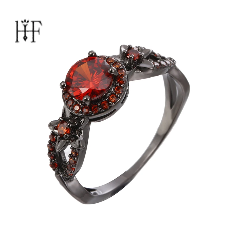 

Vintage Star Ring Women Princess Queen Pentagram Ring with Clear CZ Authentic Jewelry Bague Femme Red Purple Stone Crystal
