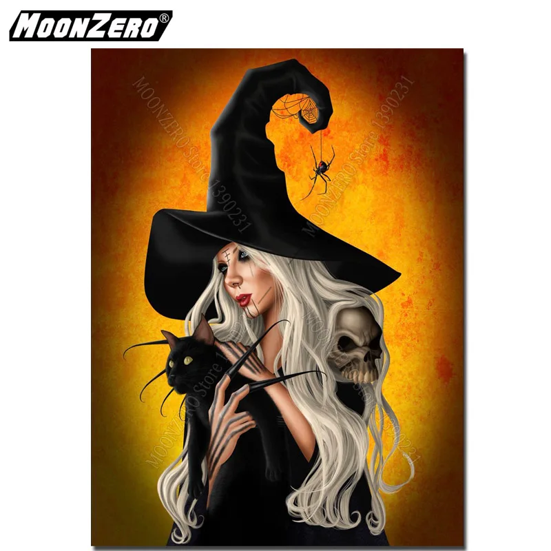 

DIY diamond Painting Witch picture Full Square/Round Mosaic 5D Cross stitch Diamond embroidery Home decor Gift set WYZ190713