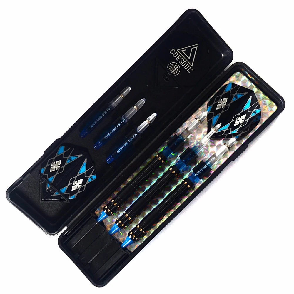 Günstige Geschenk!!! CUESOUL Professionelle Elektronische Weiche Spitze Darts Mit Verschiedenen Stil Dart Flüge Blau PC Dart Welle STBS074