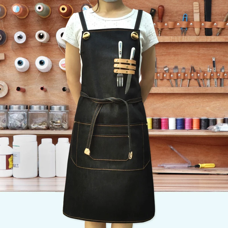 Cowboy apron coffee shop overalls restaurant bar advertising kitchen