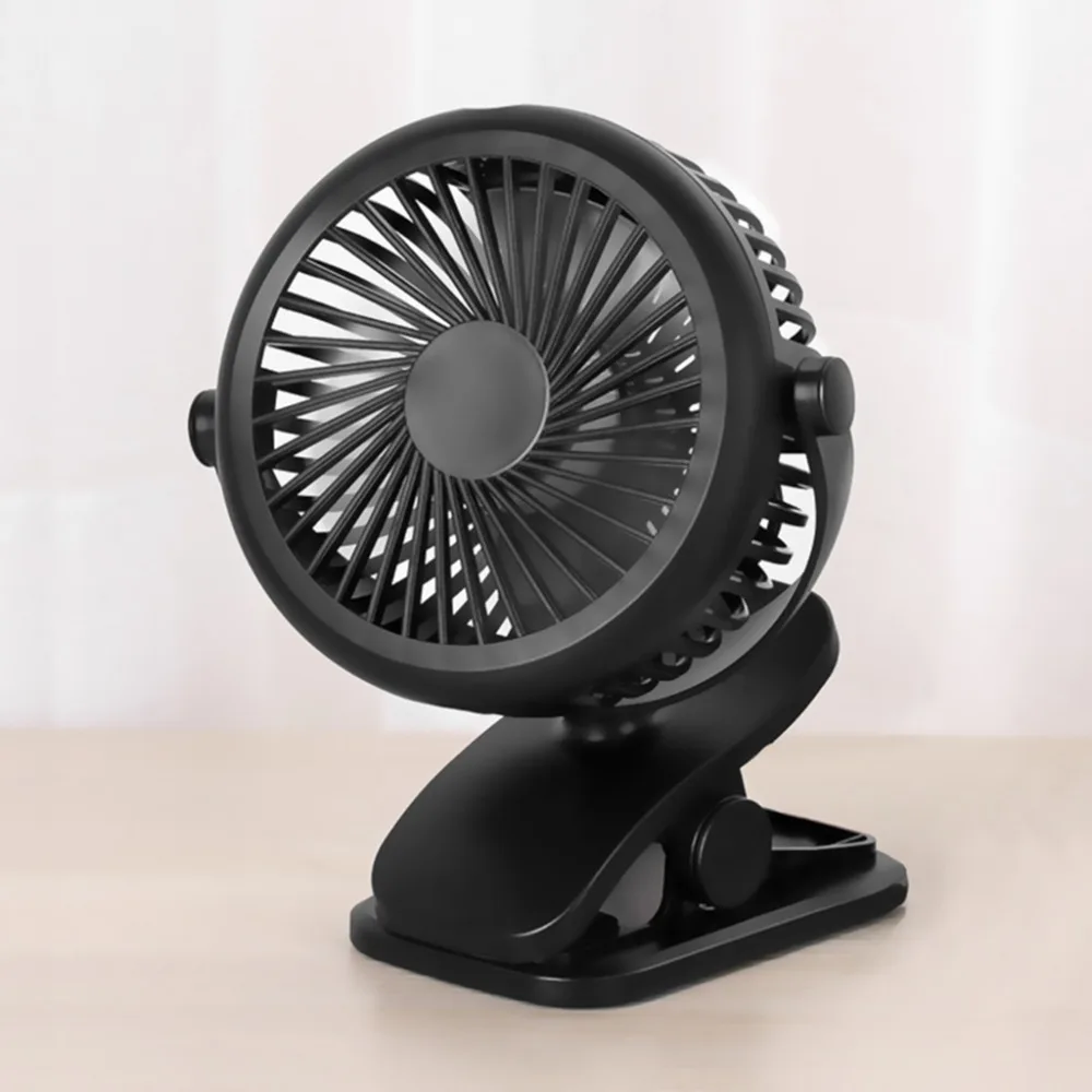 

New USB Fan Desk 360-Degree Rotation Adjustable Rechargeable 3 Speed Clip On Mini Desk Pram-Cot For Car Travelling Baby Stroller