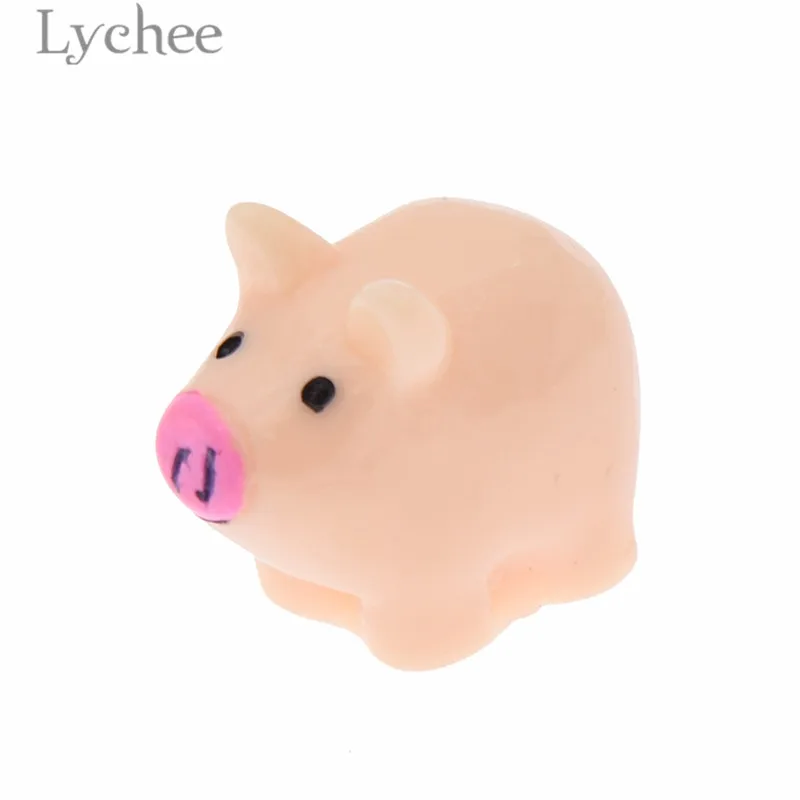 Kawaii Resin Pig Micro Landscaping Miniatures Mini Figurines DIY Dollhouse Home Decoration Crafts 10pcs ornament crafts resin ornaments resin crafts resin wedding buttons