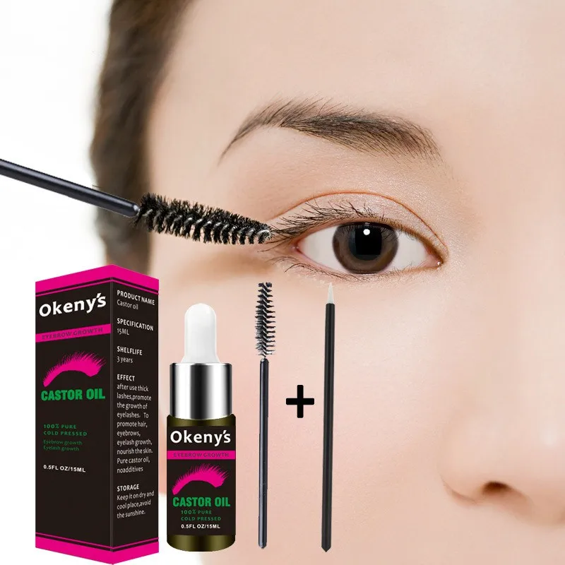 

Hair Essential Oil Natural Castor Oil Eyelashes Eyebrow Growth Prevent Skin Aging Castor Organic Serum Mascara 15 ML