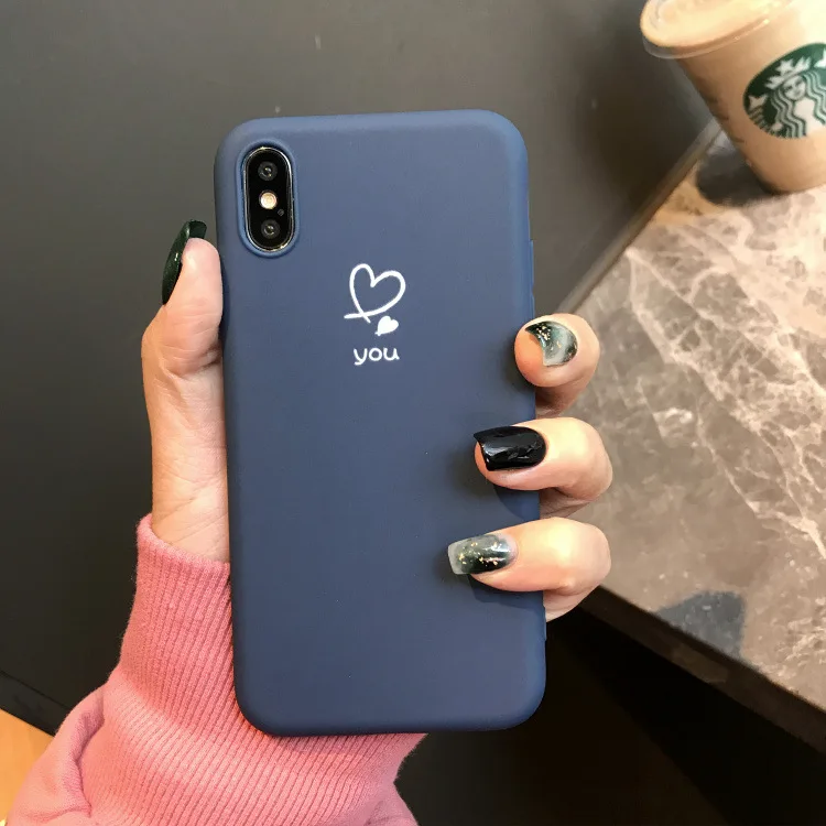 

silicone case for iPhone 6 6Plus 6s 6sPlus iPhone 7 cover 7Plus 8 8Plus iPhone X XR XSMAX Soft TPU hearts pattern for couple