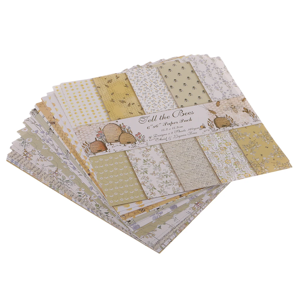 20/24 Sheet Scrapbook Background Paper Designer Pattern Paper Cardstock Papers for Scrapbooking & Craft 12 Design 5.94x5.98 Inch