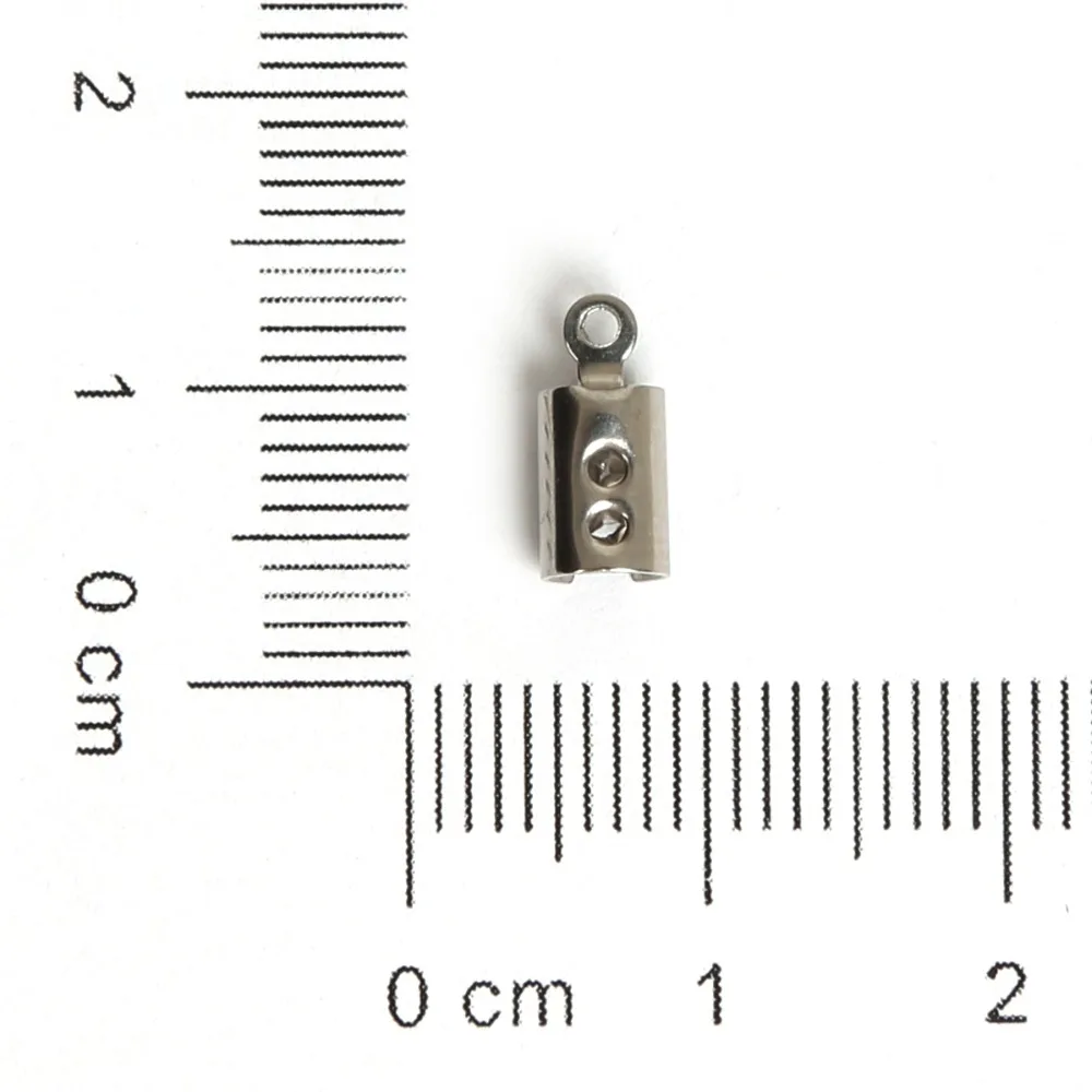 30 шт./лот из нержавеющей стали кожаный шнур Обжимные бусины колпачки застежка раза обжимные застежки ожерелье Разъемы DIY Изготовление ювелирных изделий