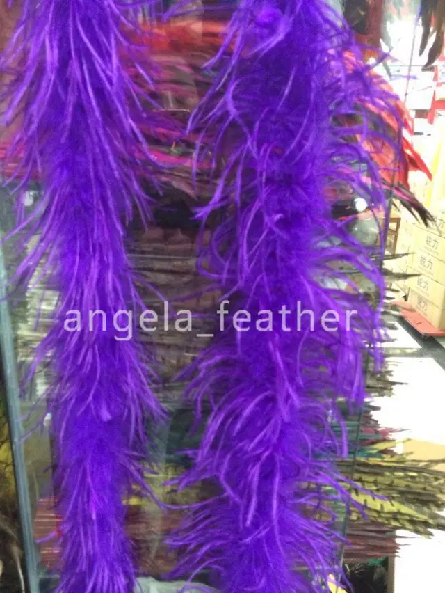 2 Meters/Lot Purple Ostrich Feather Boa, feather boa for Party/Costume