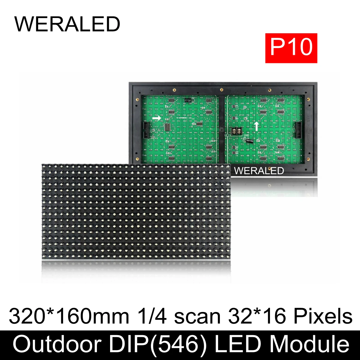 P10 открытый DIP 546/346 Одноцветный двойной цвет 320*160 мм светодиодный модуль 1/4 сканирования(повторное управление TF-S6UW0 TF-A6UW светодиодный контрольная карта